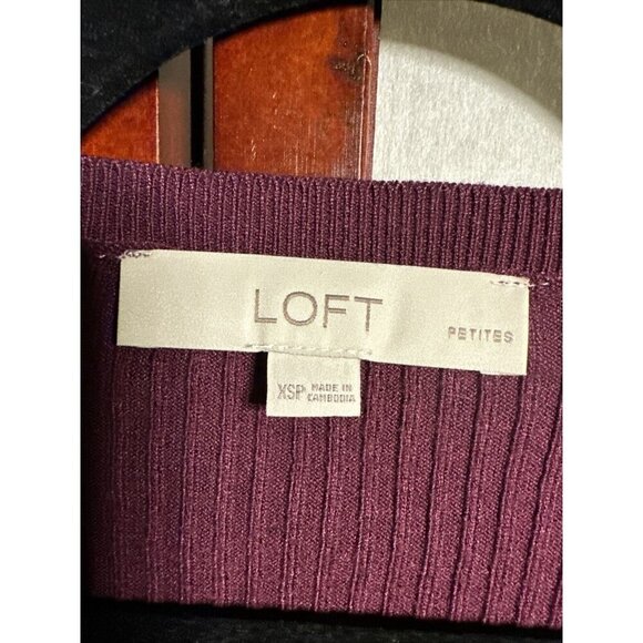 Ann Taylor LOFT Ribbed Top XS/PETITES Soft Stretch Modal Blend Top Scoop Neck - Picture 2 of 15